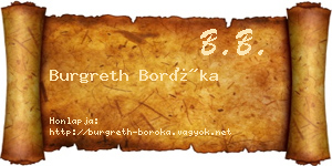 Burgreth Boróka névjegykártya